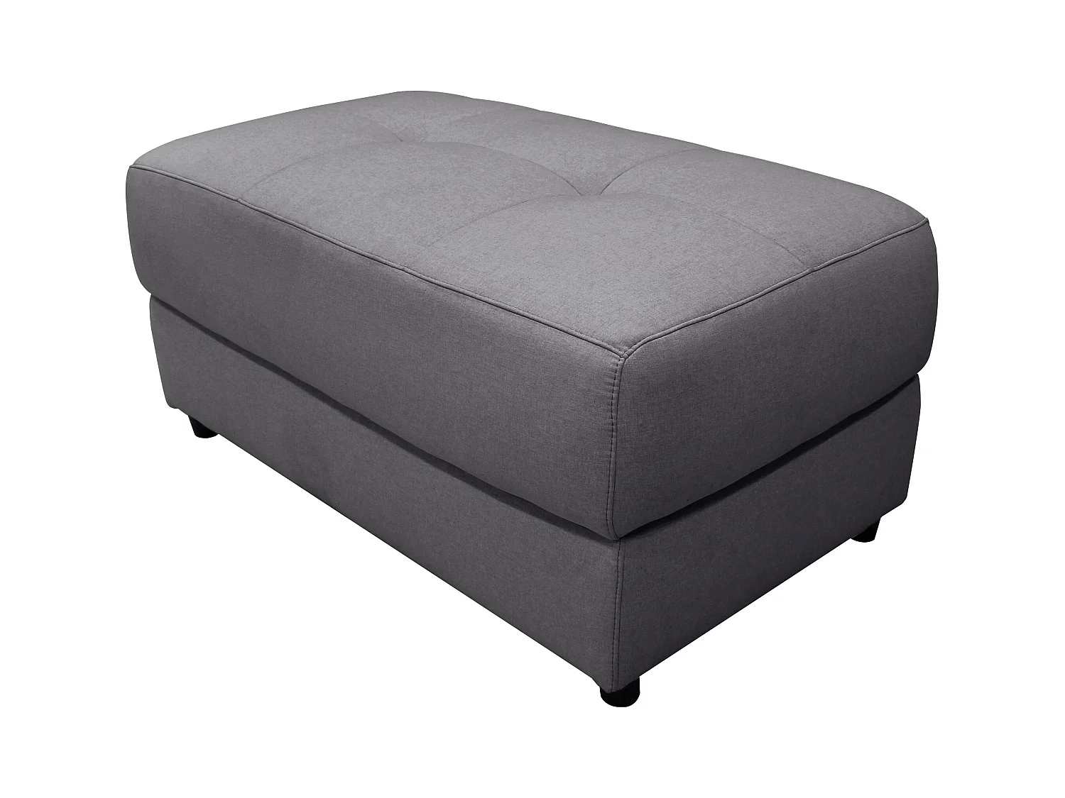Capena | Pouf rembourré en tissu gris