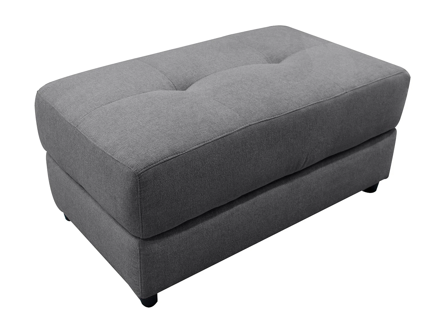 Capena | Pouf rembourré en tissu gris