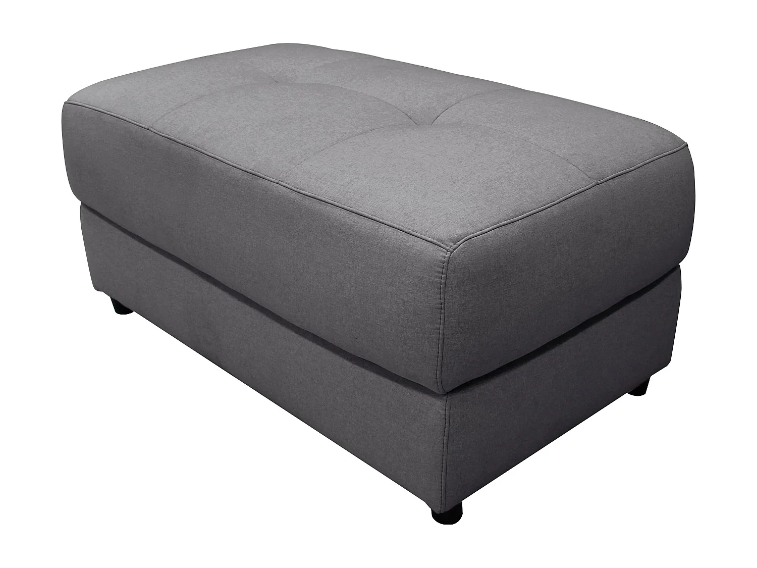 Capena | Pouf rembourré en tissu gris