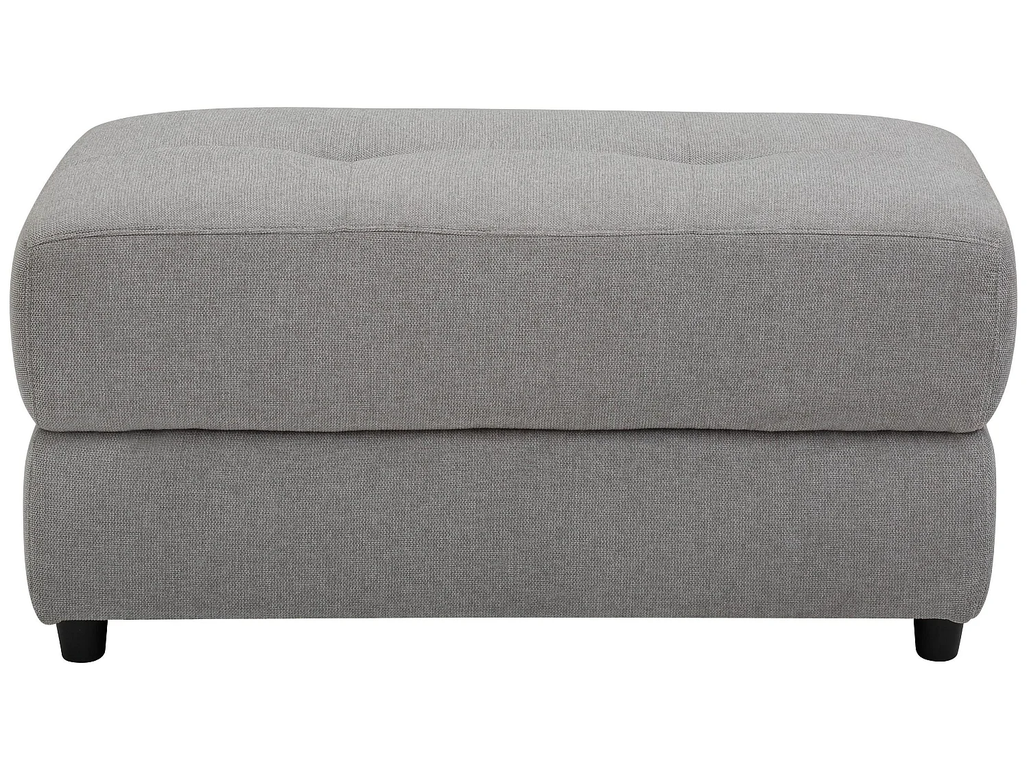 Puf tapizado en tejido gris