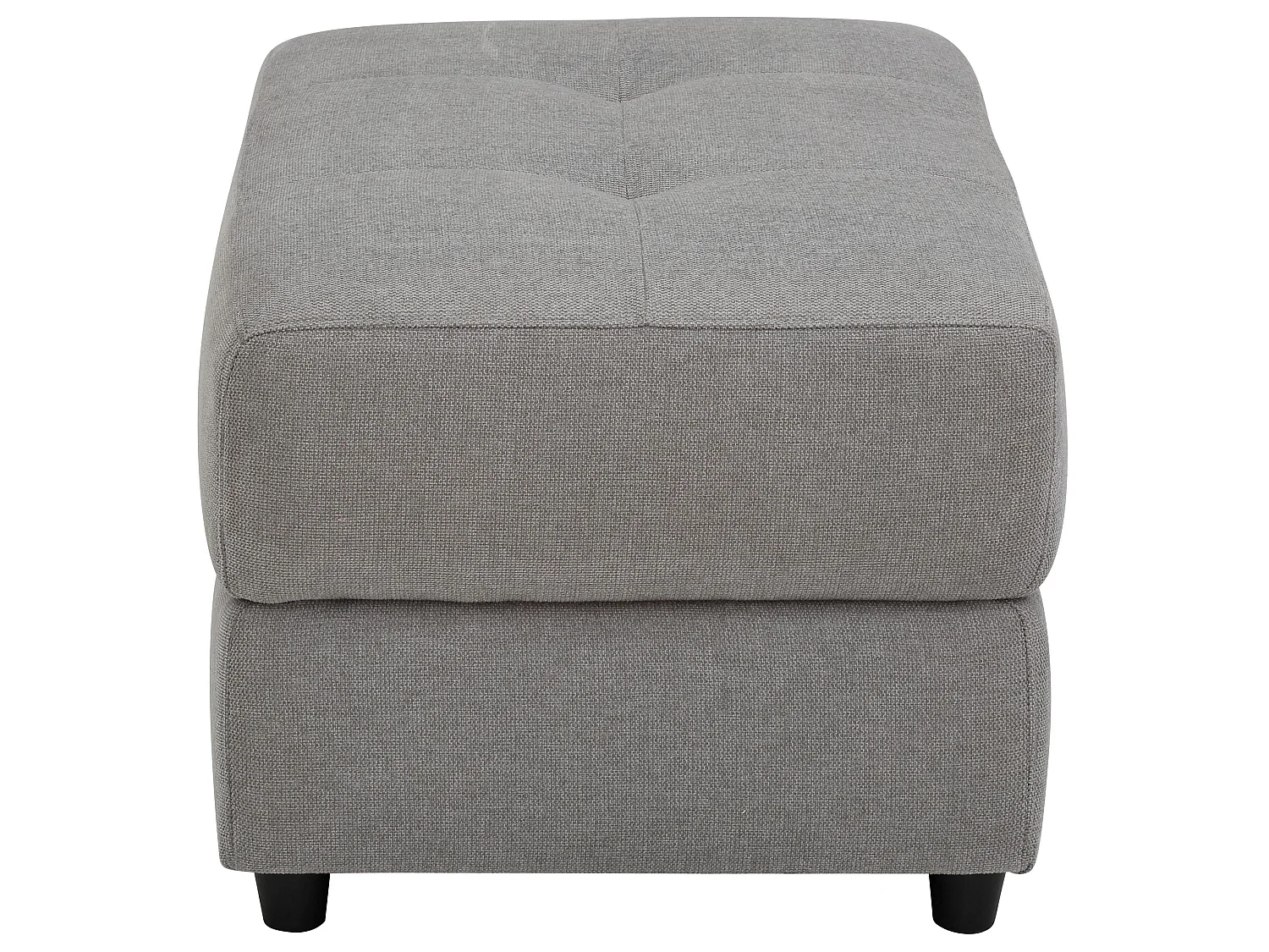 Puf tapizado en tejido gris