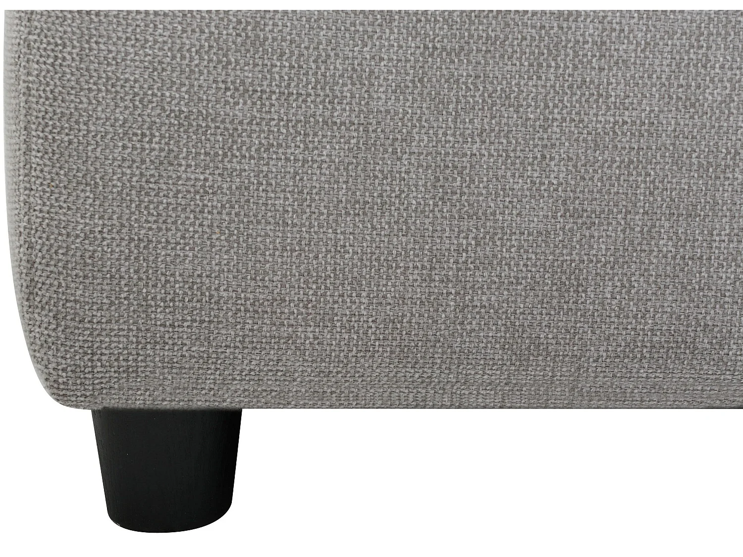 Puf tapizado en tejido gris