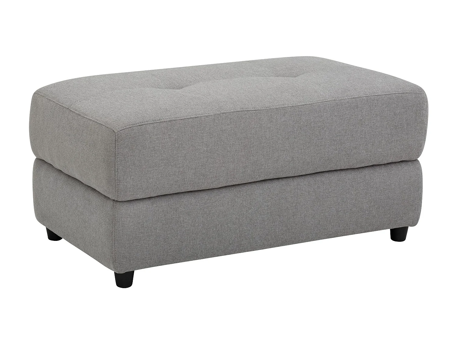 Puf tapizado en tejido gris