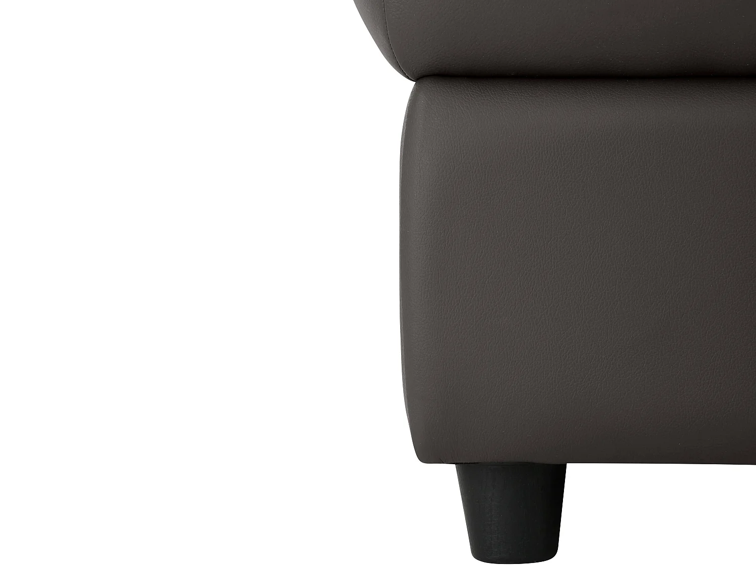 Tanaro | Pouf rembourré en cuir et PU marron