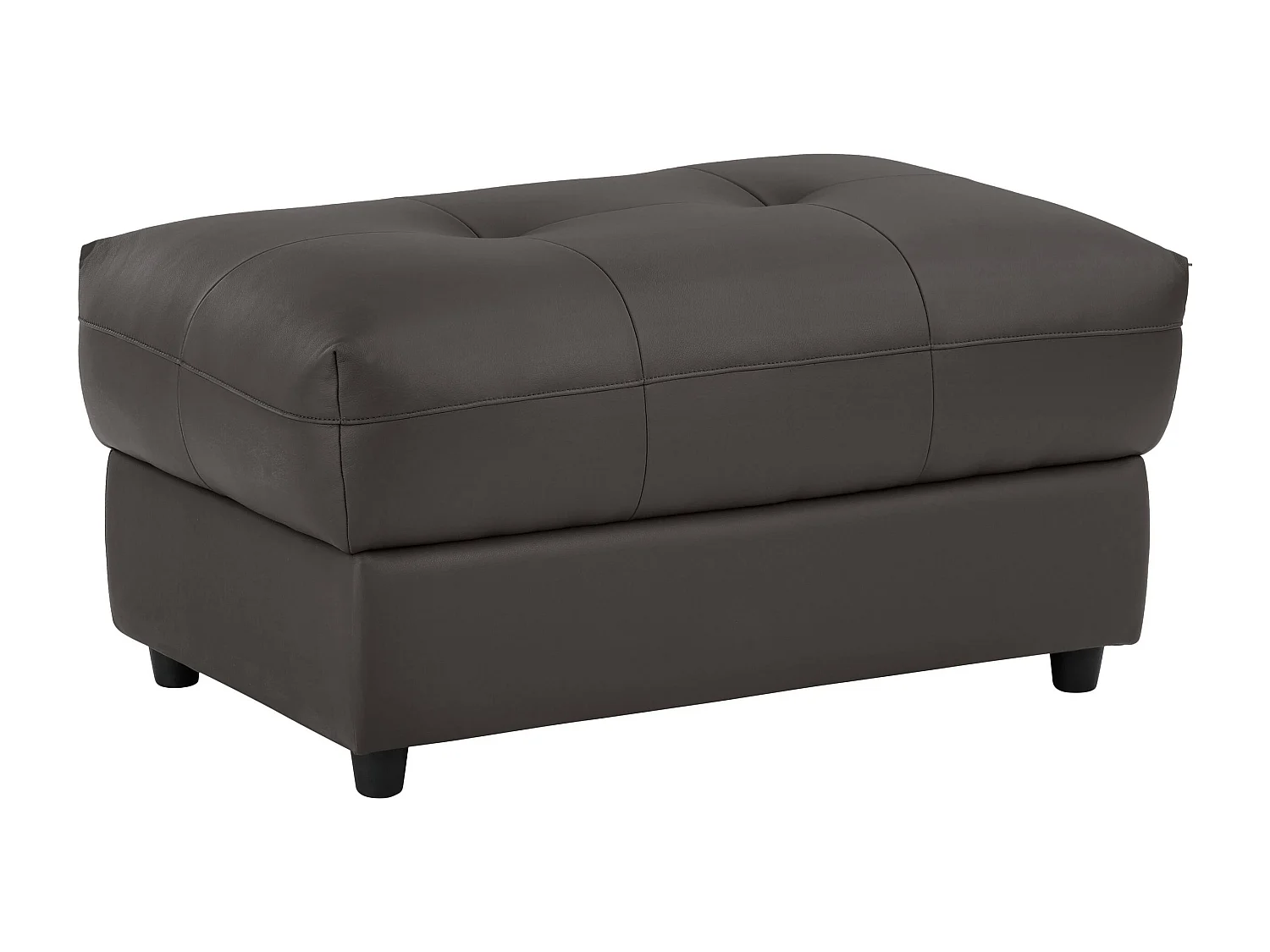 Tanaro | Pouf rembourré en cuir et PU marron