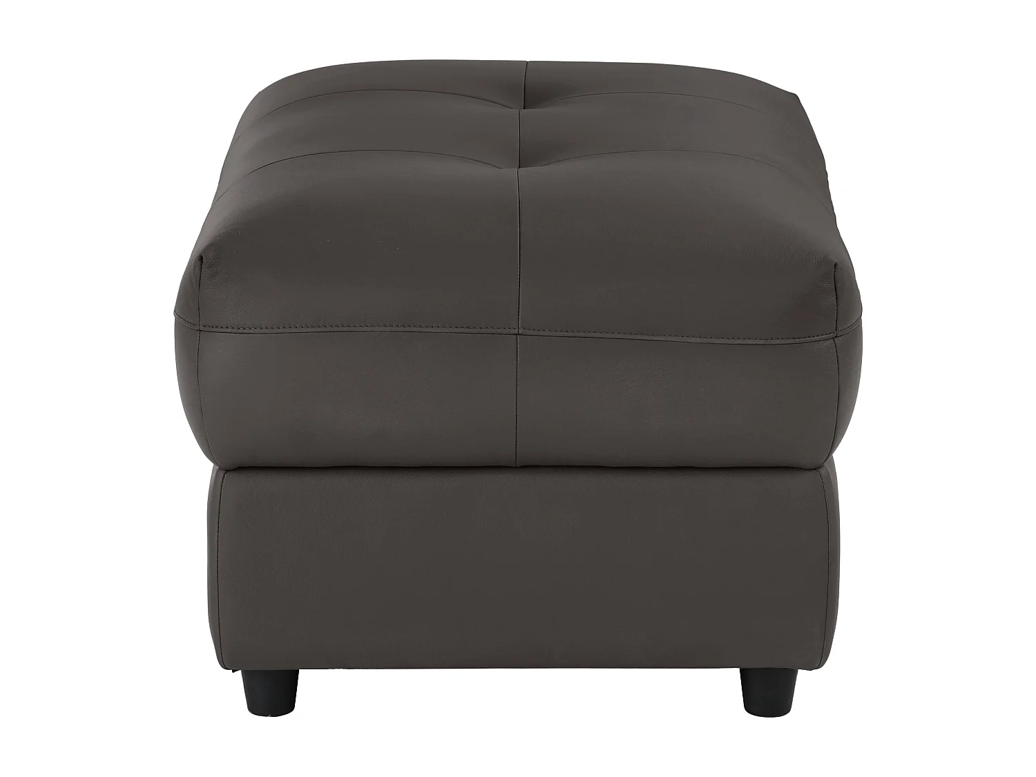 Tanaro | Pouf rembourré en cuir et PU marron