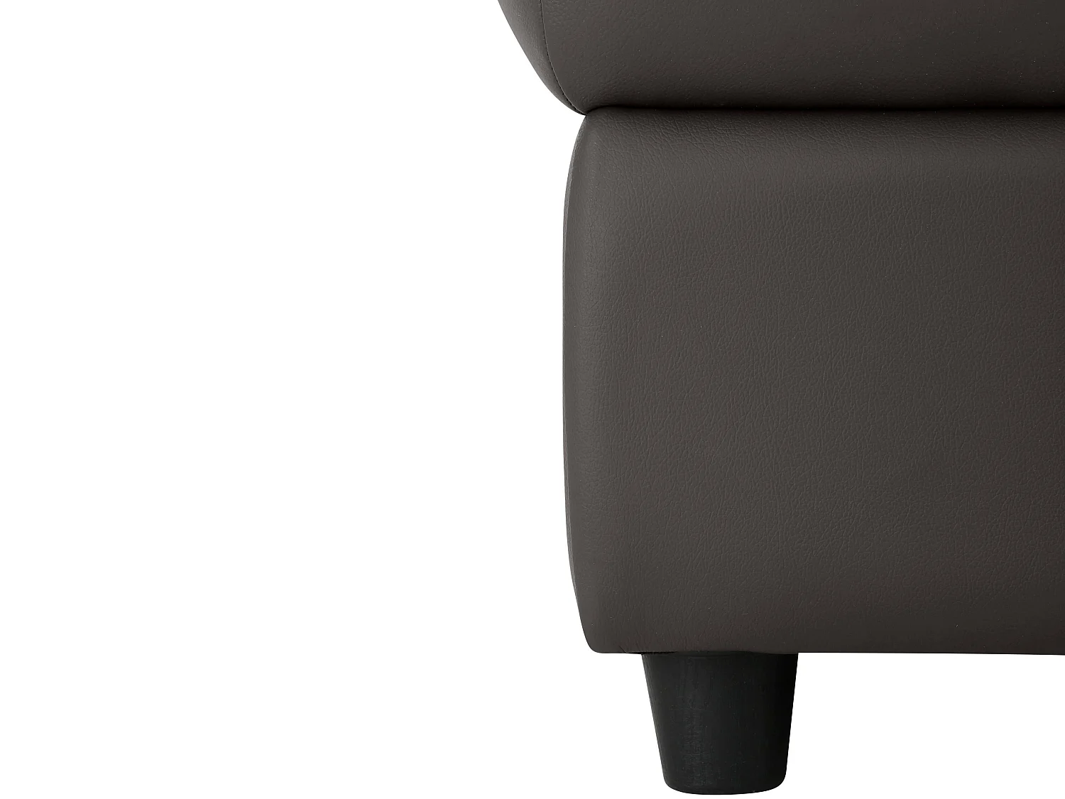 Tanaro | Pouf rembourré en cuir et PU marron
