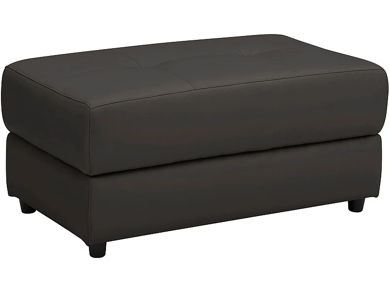 Pouf imbottito in pelle e PU marrone