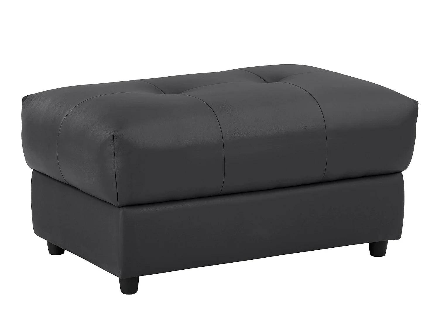 Tanaro | Pouf rembourré en PU noir