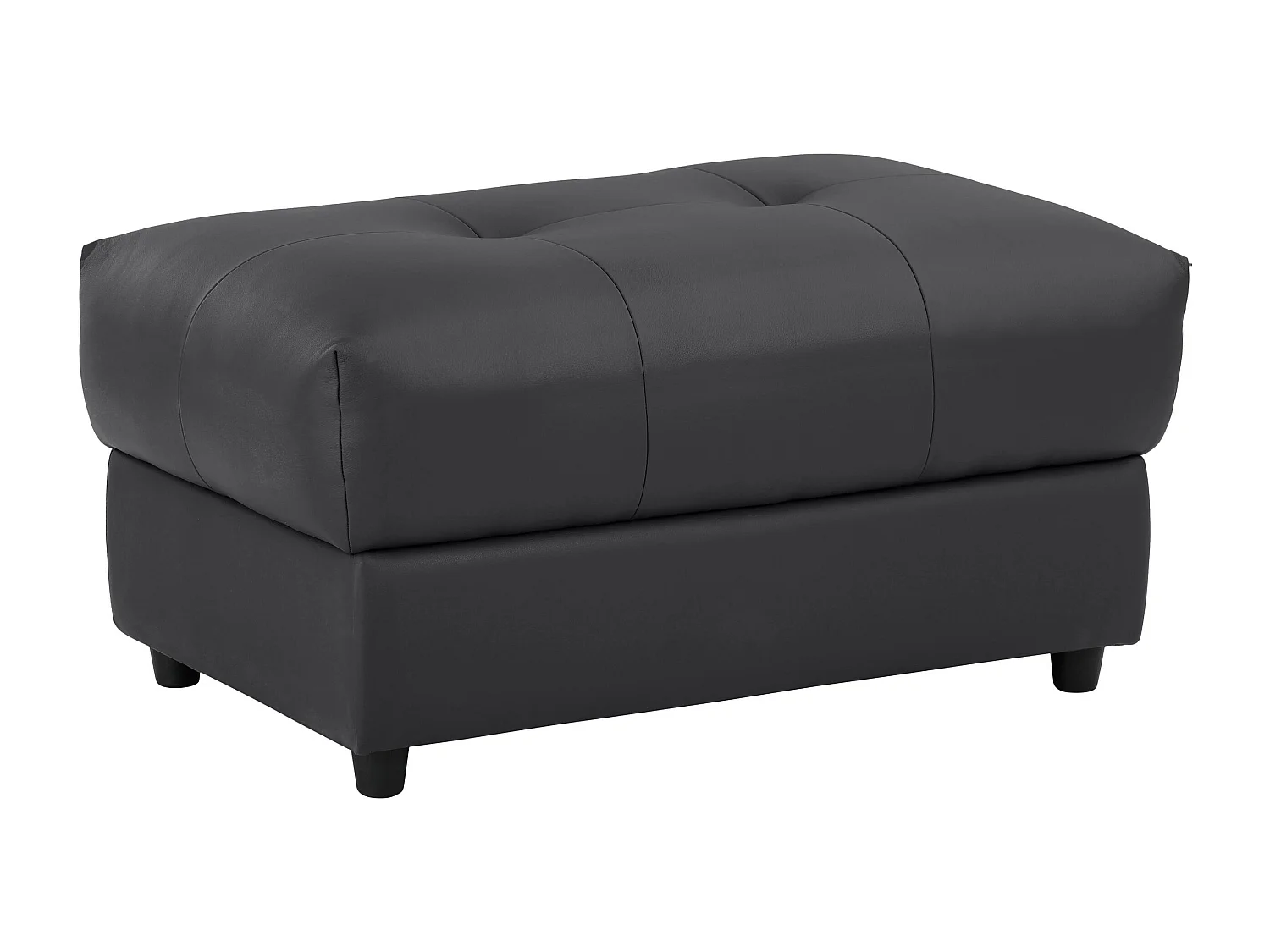 Tanaro | Pouf rembourré en PU noir