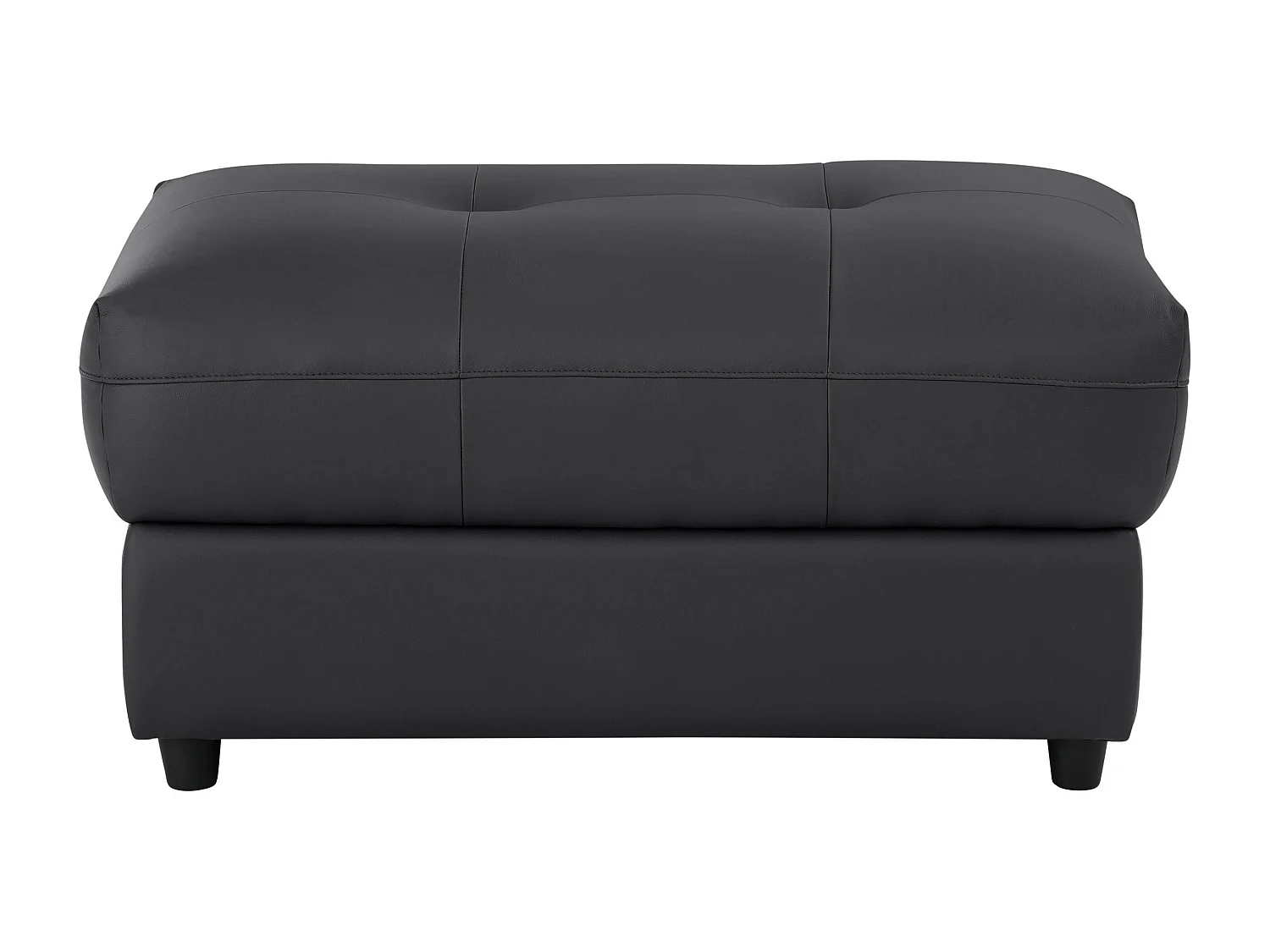 Tanaro | Pouf rembourré en PU noir