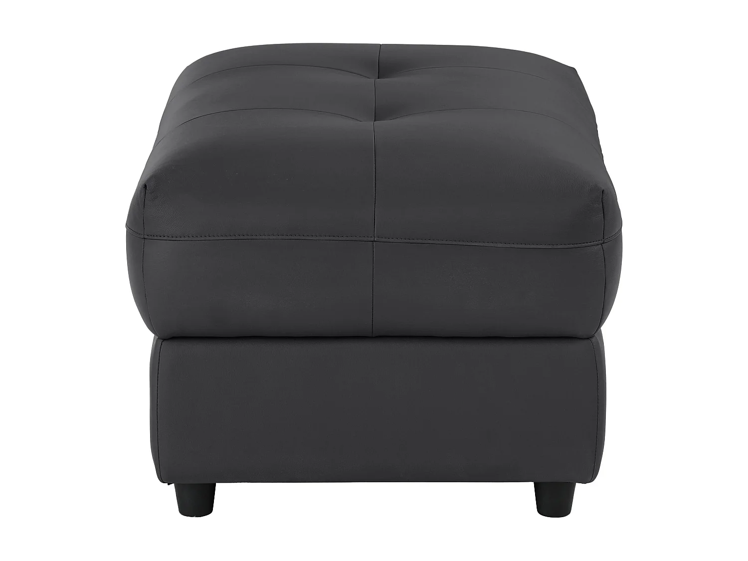 Tanaro | Pouf rembourré en PU noir