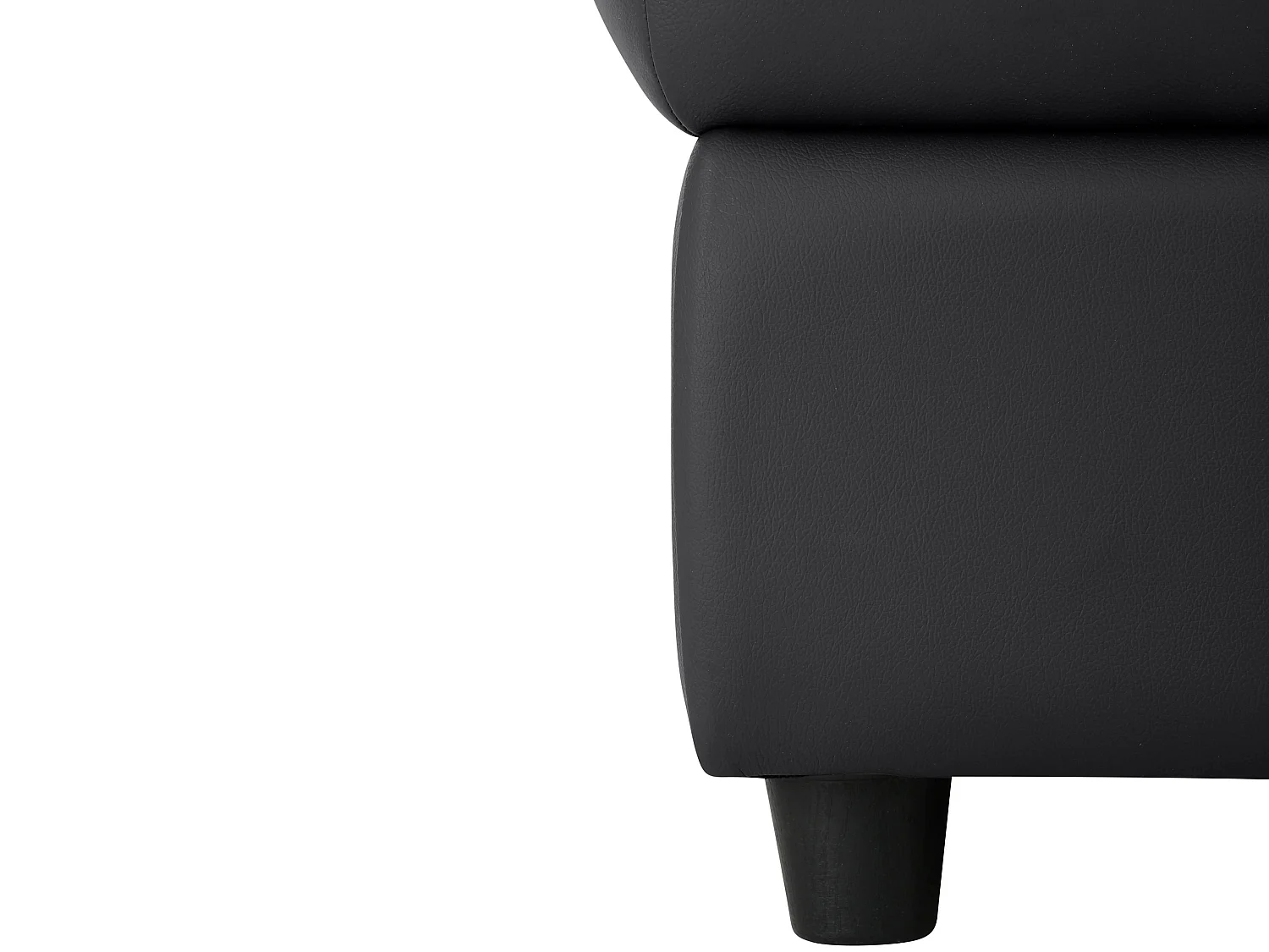 Tanaro | Pouf rembourré en PU noir