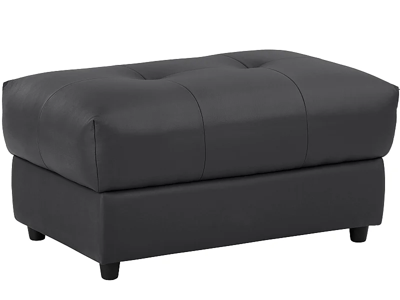 Tanaro | Pouf rembourré en PU noir