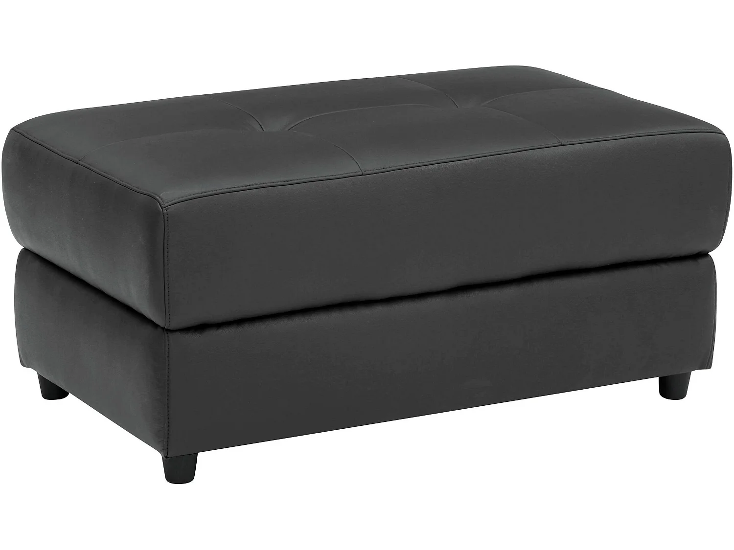 Pouf imbottito in PU grigio