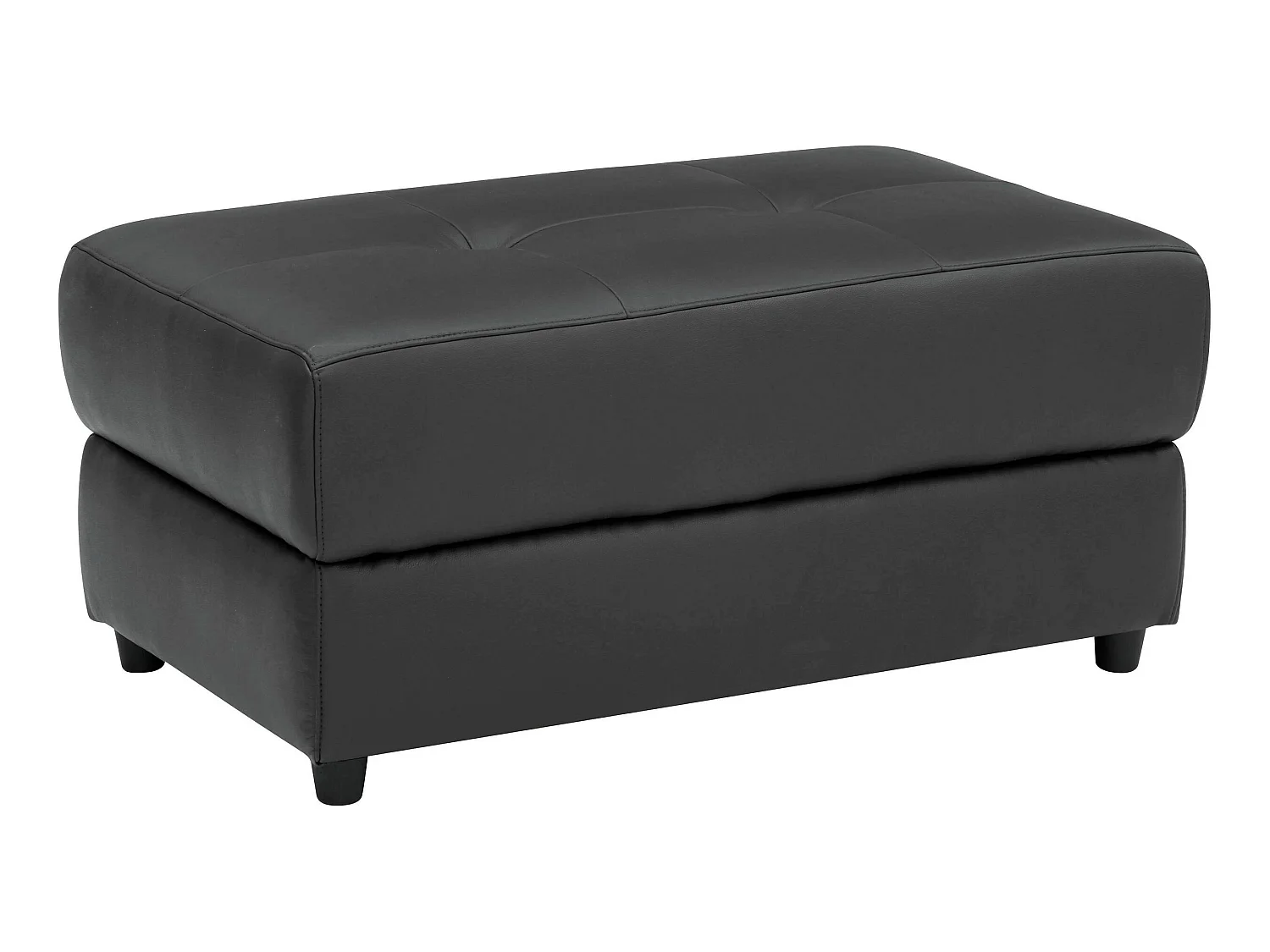 Capena | Pouf rembourré en PU gris