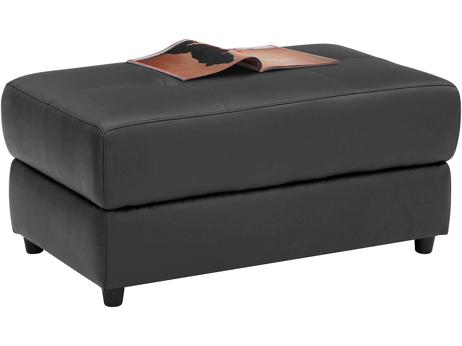 Pouf imbottito in PU grigio