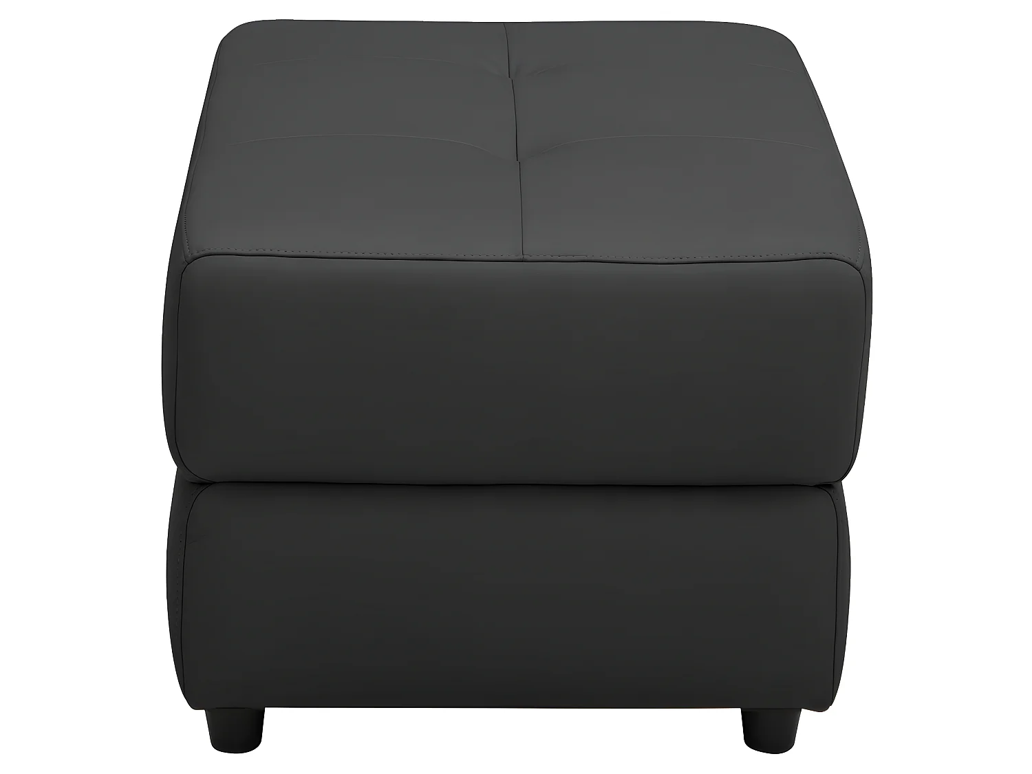 Pouf imbottito in PU grigio