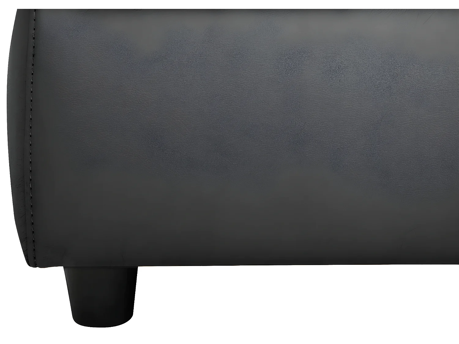 Pouf imbottito in PU grigio