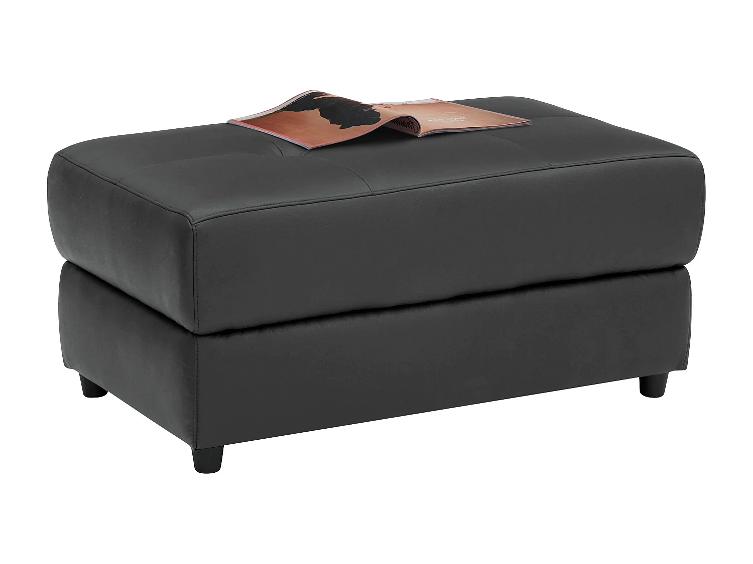 Puf tapizado en PU gris