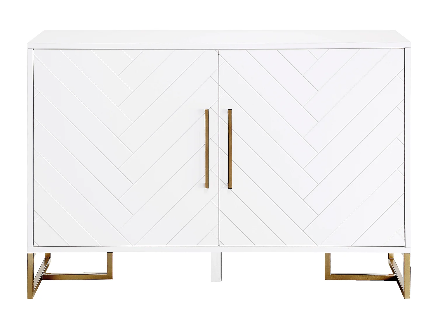 Consola con 2 puertas en metal blanco