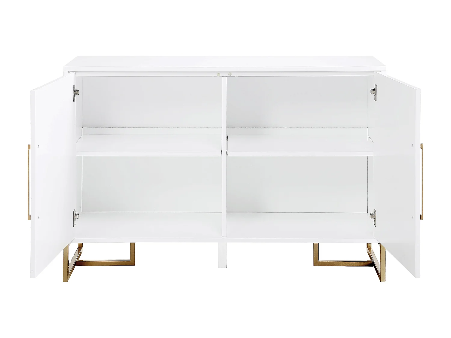 Consola con 2 puertas en metal blanco