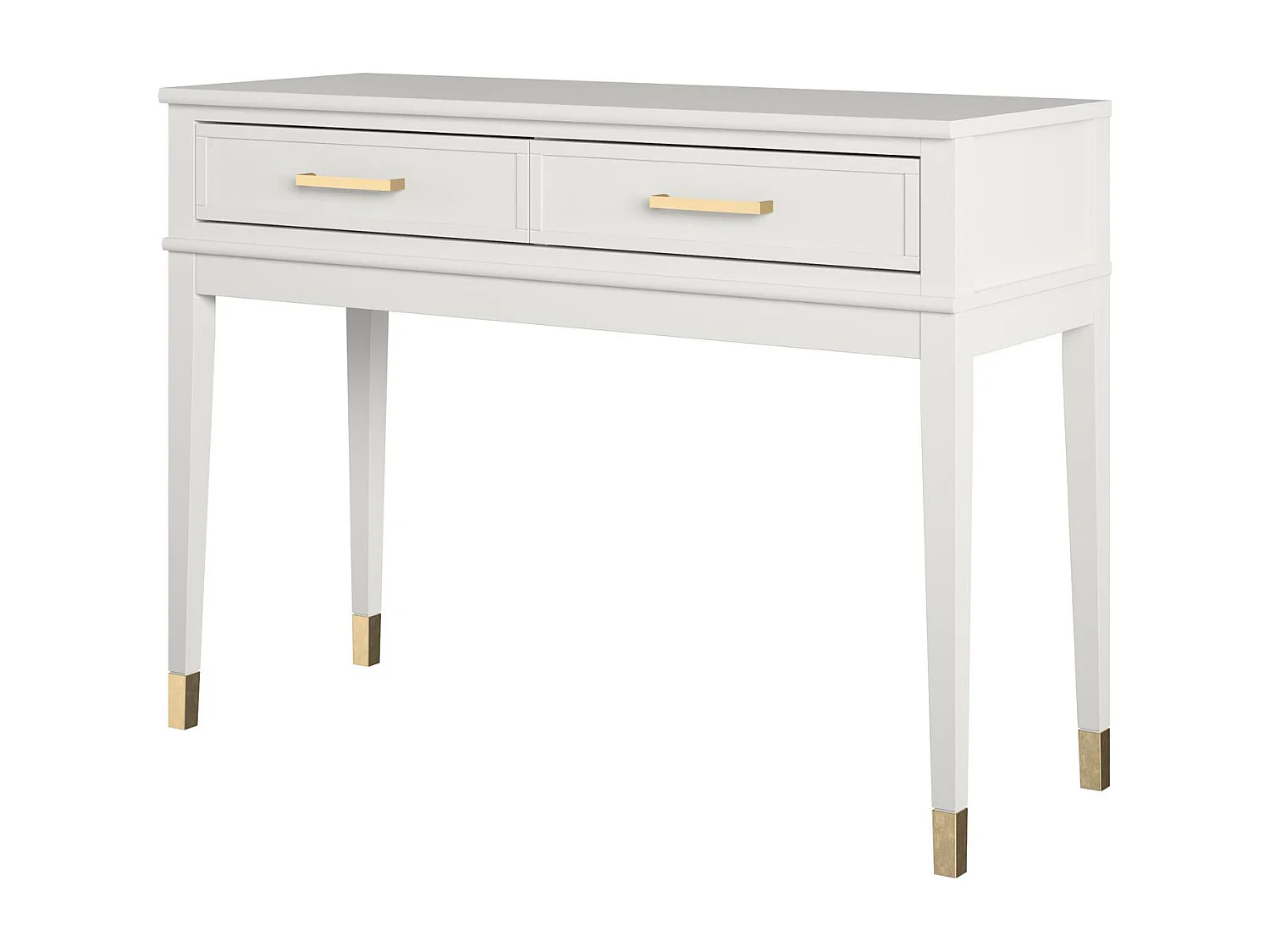 Westerleigh | Table console avec 2 tiroirs en MDF blanc