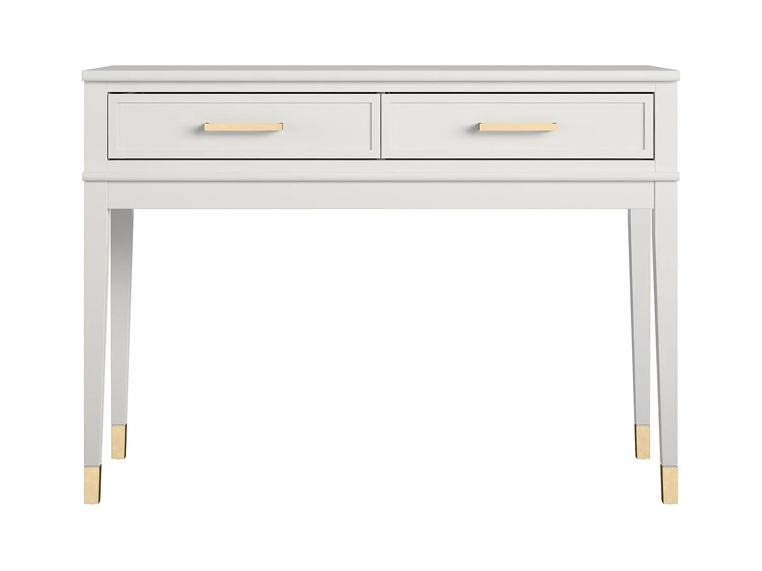 Mesa consola con 2 cajones en MDF blanco