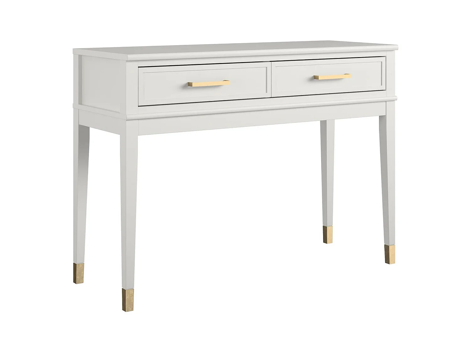 Mesa consola con 2 cajones en MDF blanco