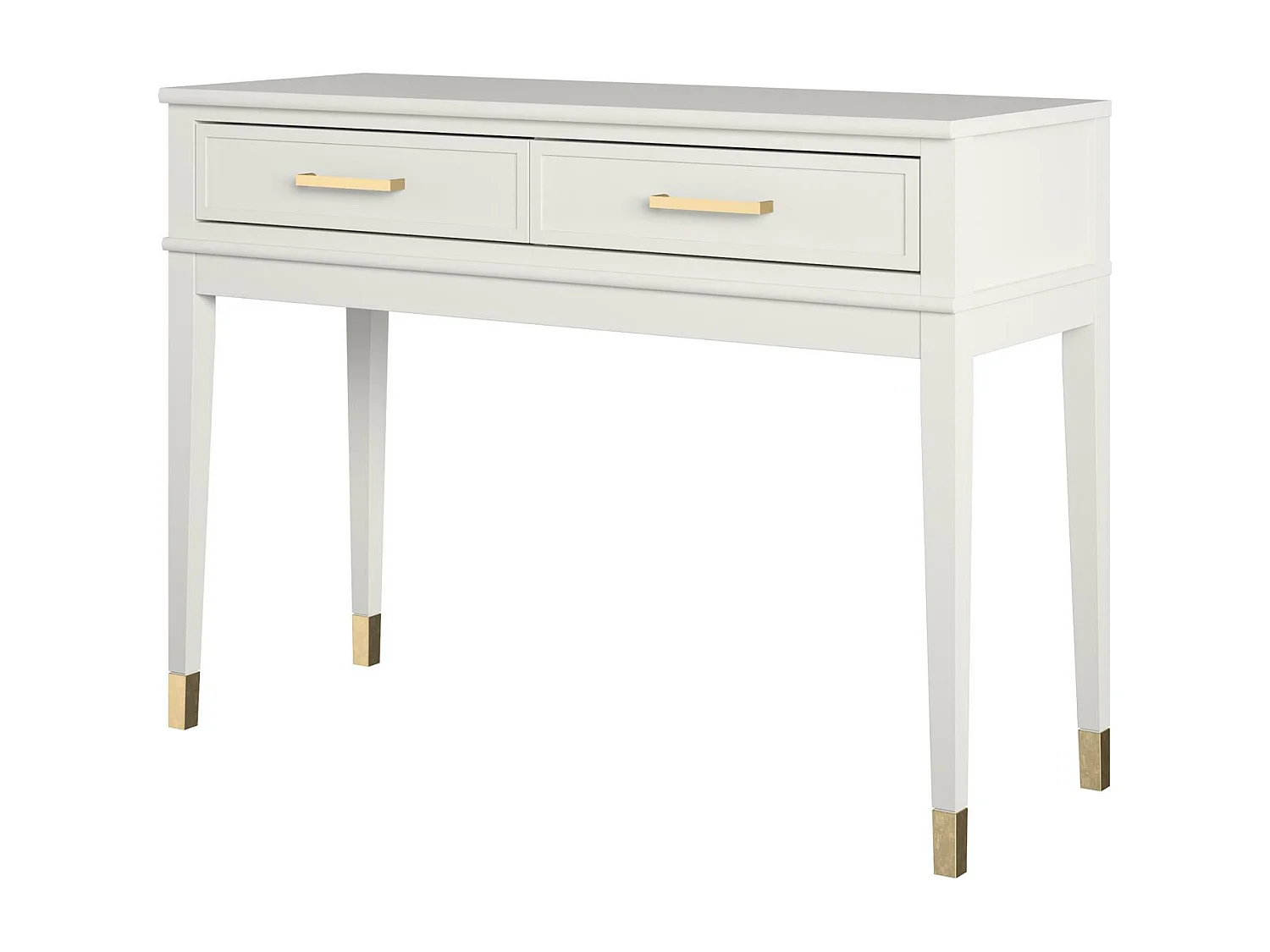 Westerleigh | Table console avec 2 tiroirs en MDF blanc
