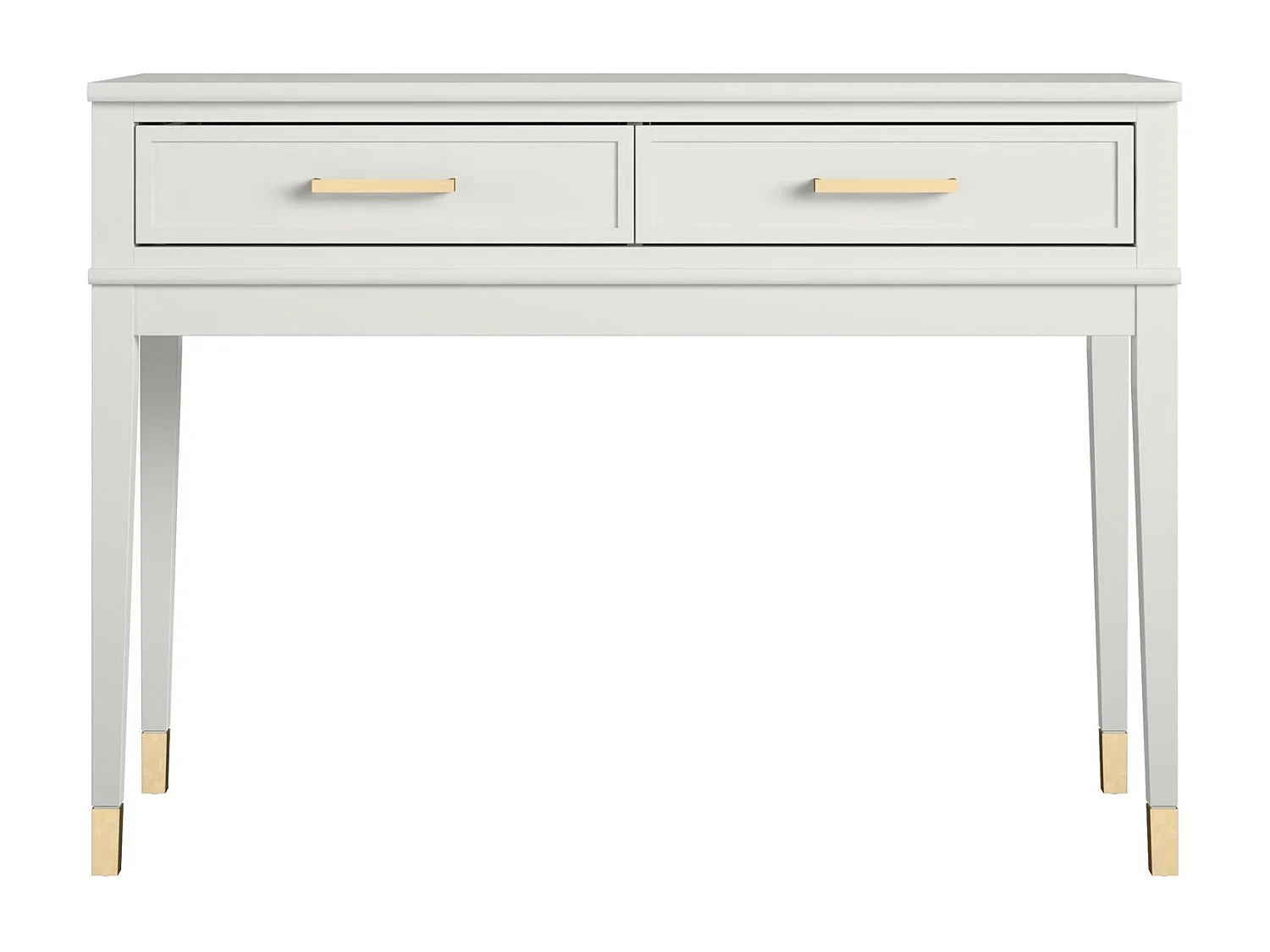 Westerleigh | Table console avec 2 tiroirs en MDF blanc