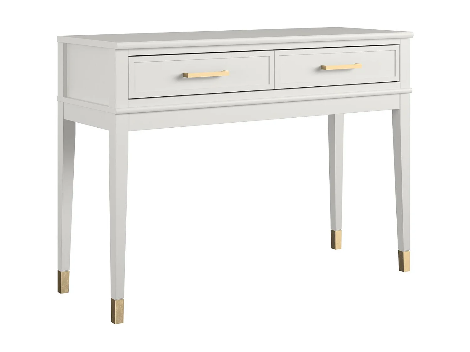 Westerleigh | Table console avec 2 tiroirs en MDF blanc