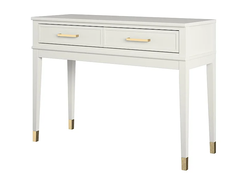 Westerleigh | Table console avec 2 tiroirs en MDF blanc