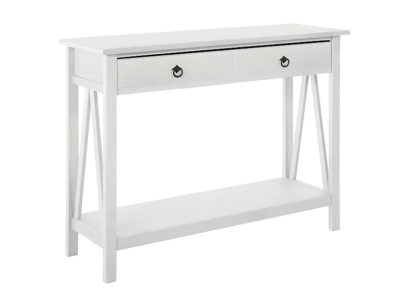 Mesa consola con 1 cajón en pino blanco