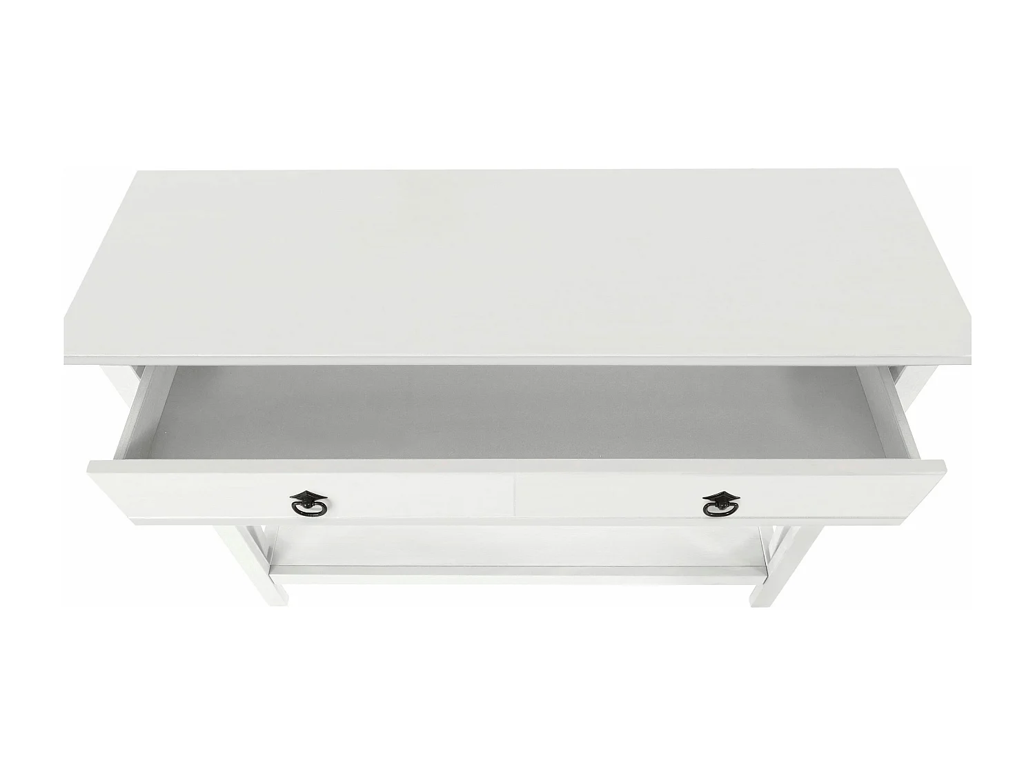 Mesa consola con 1 cajón en pino blanco