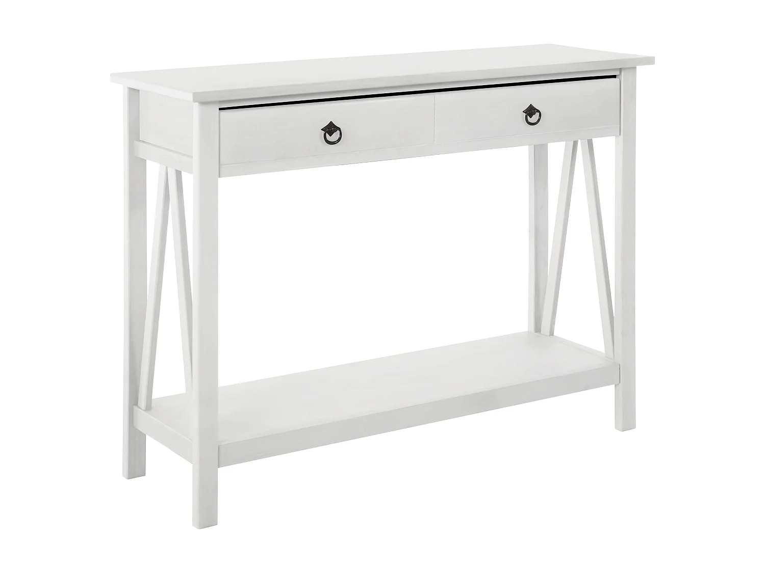 Mesa consola con 1 cajón en pino blanco