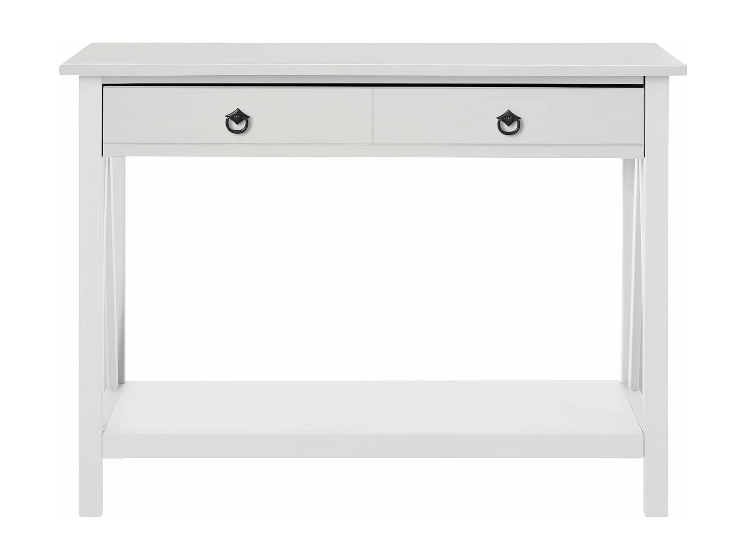 Mesa consola con 1 cajón en pino blanco