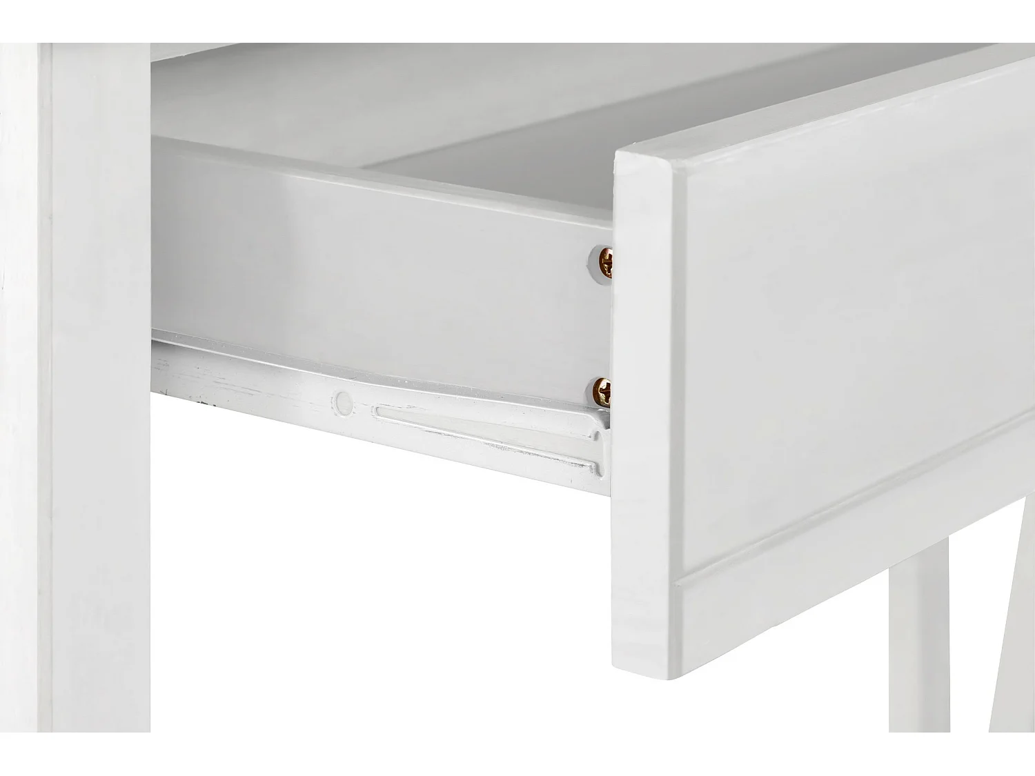 Mesa consola con 1 cajón en pino blanco