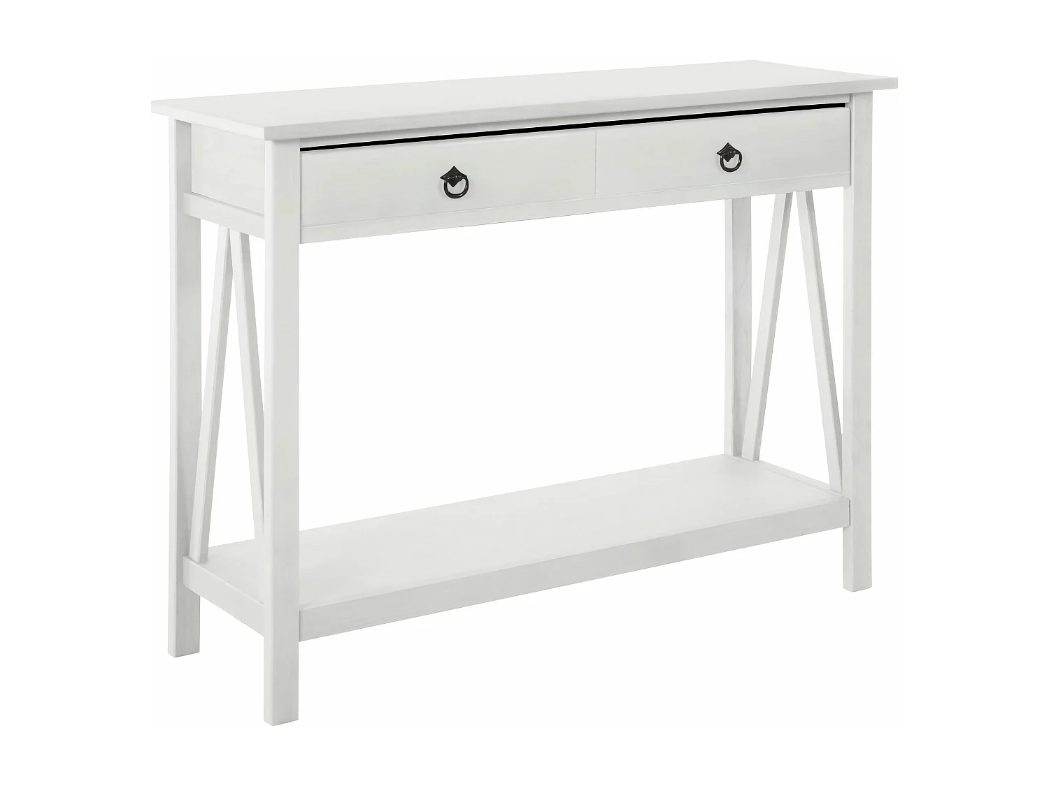 Mesa consola con 1 cajón en pino blanco