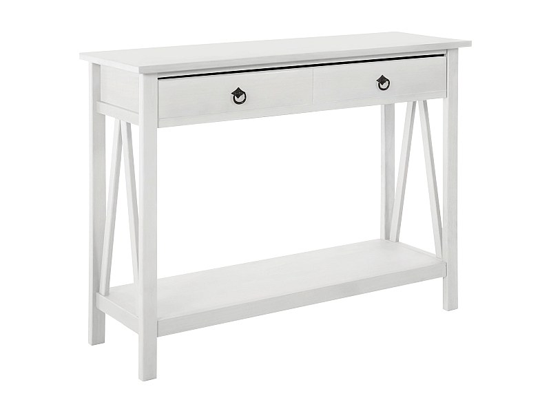 Table console avec 1 tiroir en pin blanc