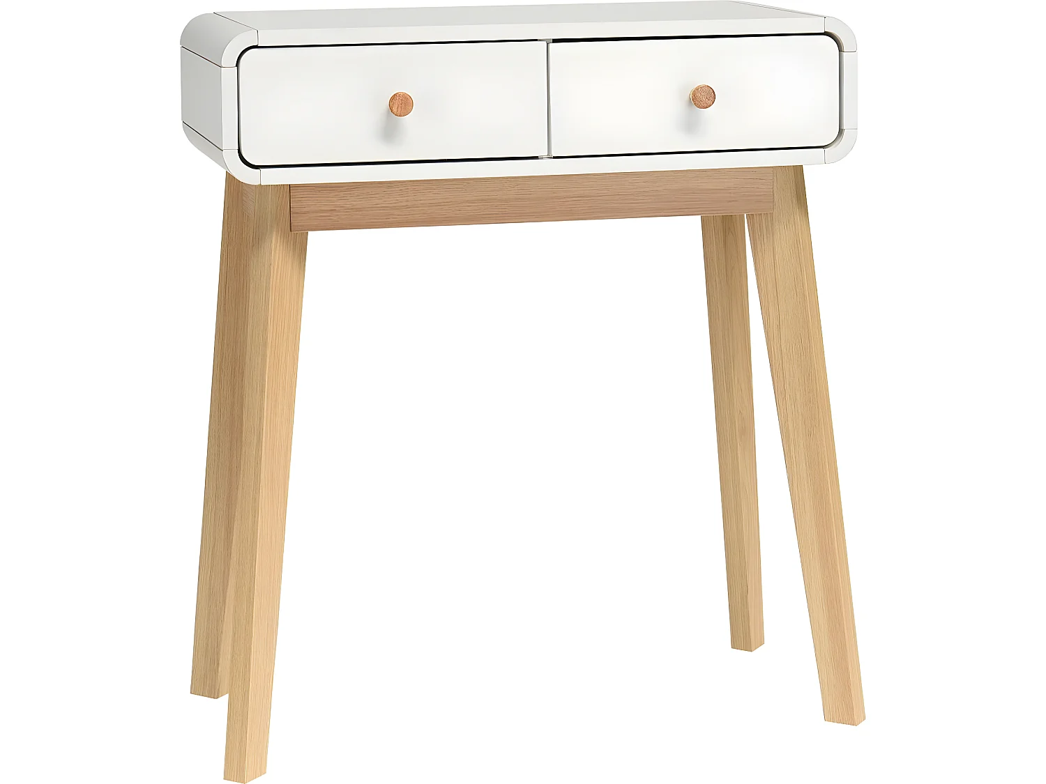 Scrivania con 2 cassetti in truciolare bianco