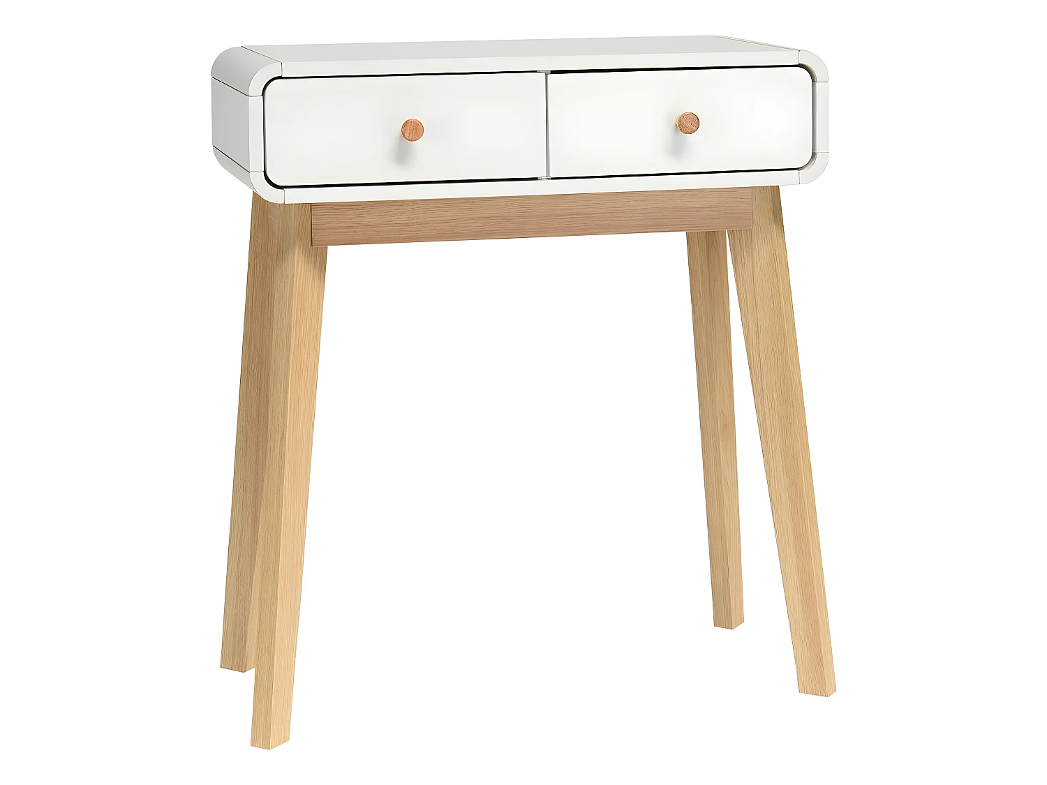 Cassie | Bureau 2 tiroirs en panneau de particules blanc