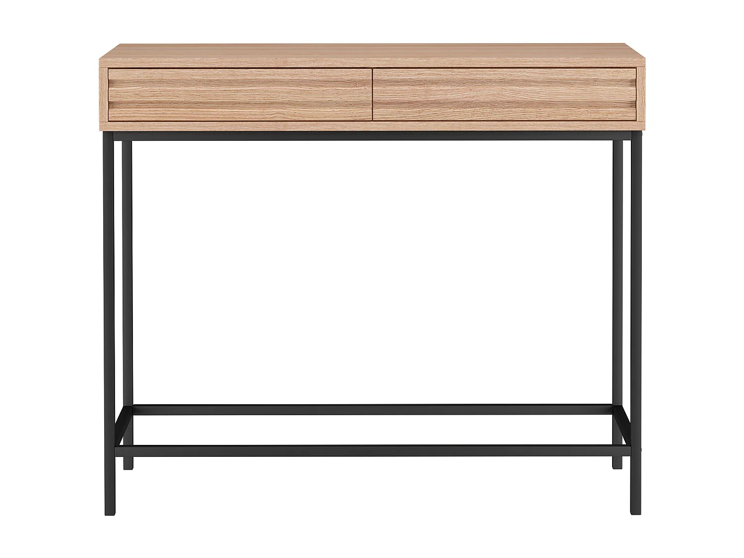 Konsolentisch mit 2 Schubladen aus Spanplatten-Eiche