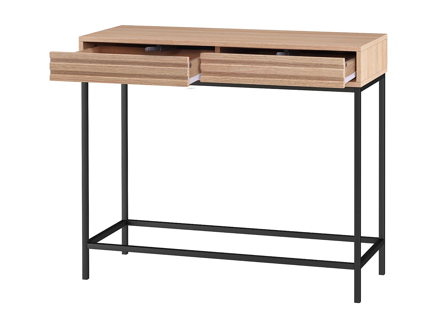 Mesa consola con 2 cajones en aglomerado de roble