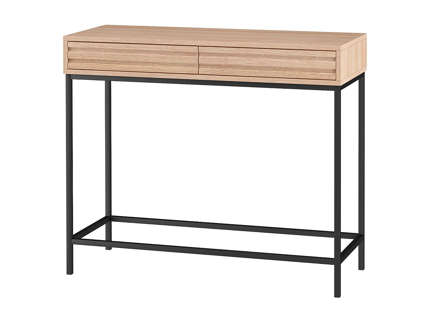 Mesa consola con 2 cajones en aglomerado de roble