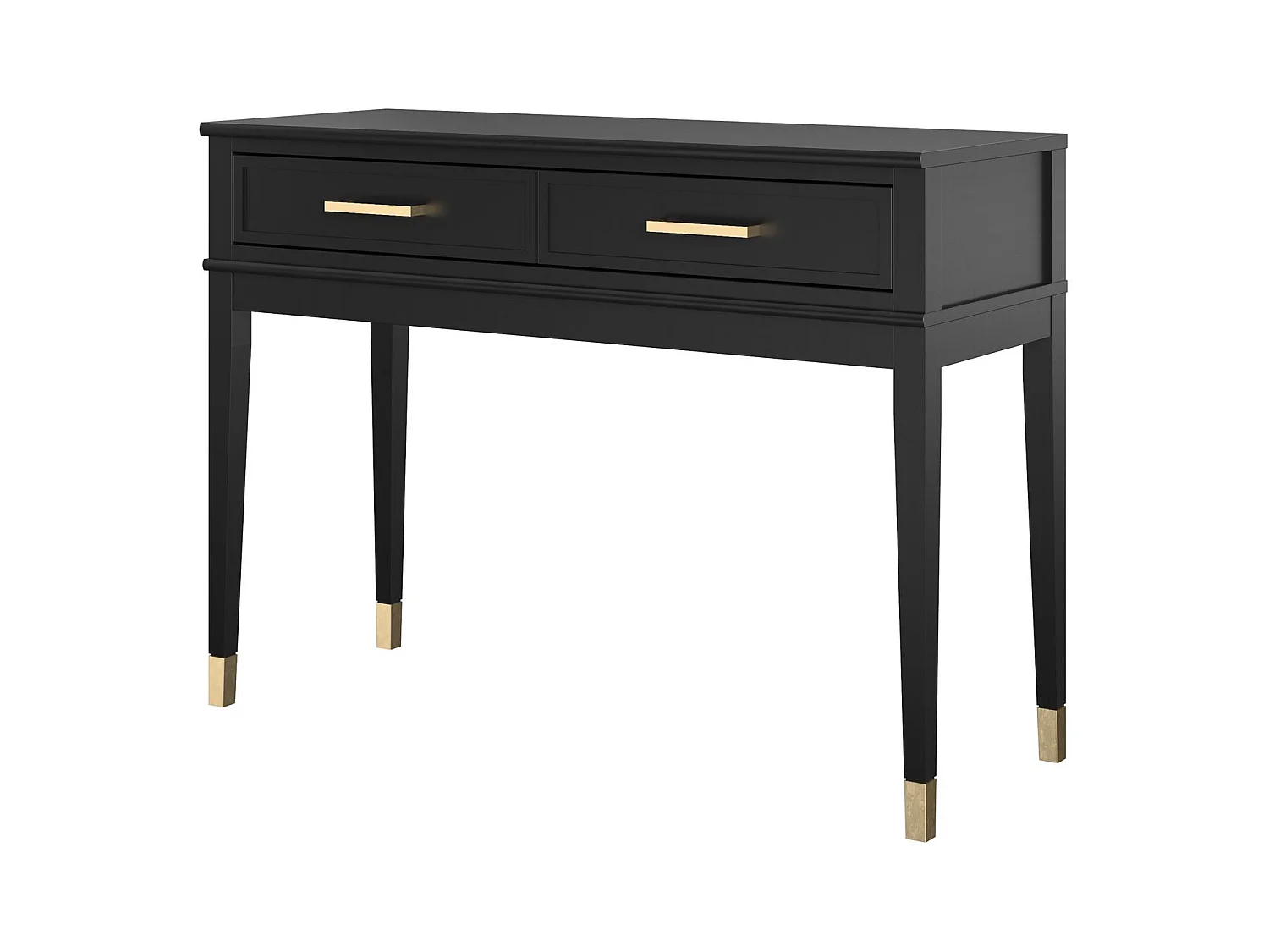 Mesa consola con 2 cajones en MDF negro