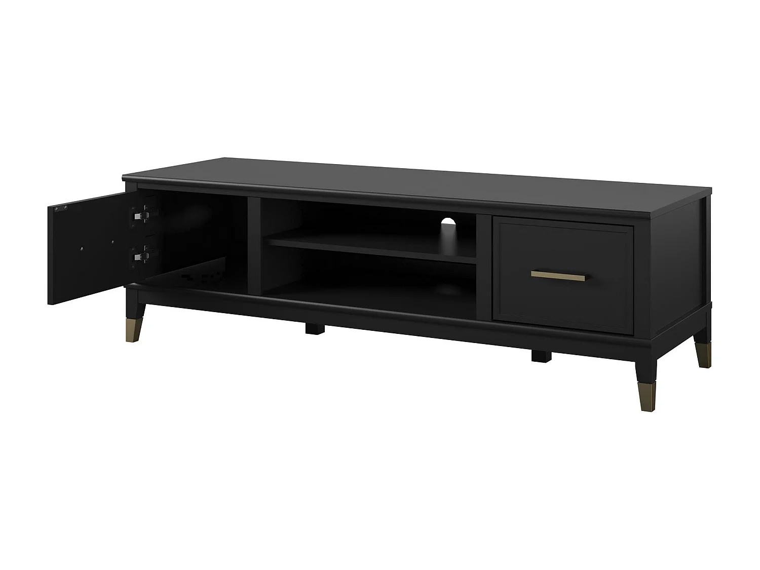 Westerleigh | Móvel para TV com 2 portas em MDF Preto