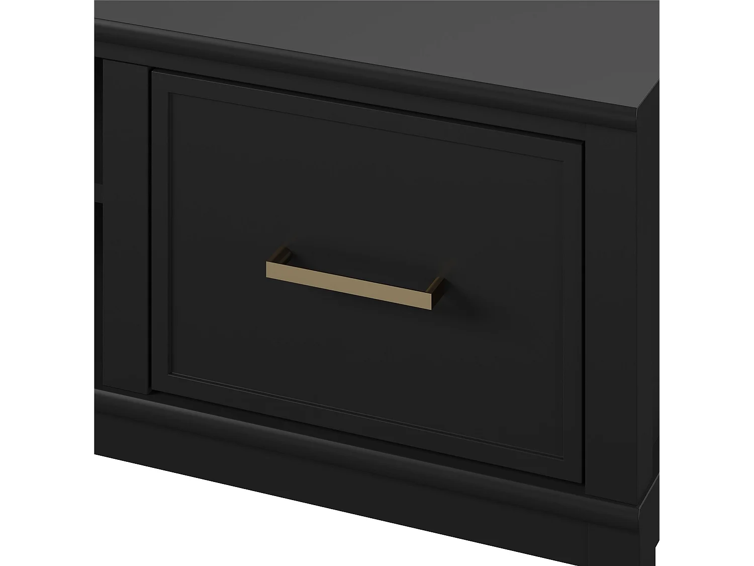 Westerleigh | Móvel para TV com 2 portas em MDF Preto