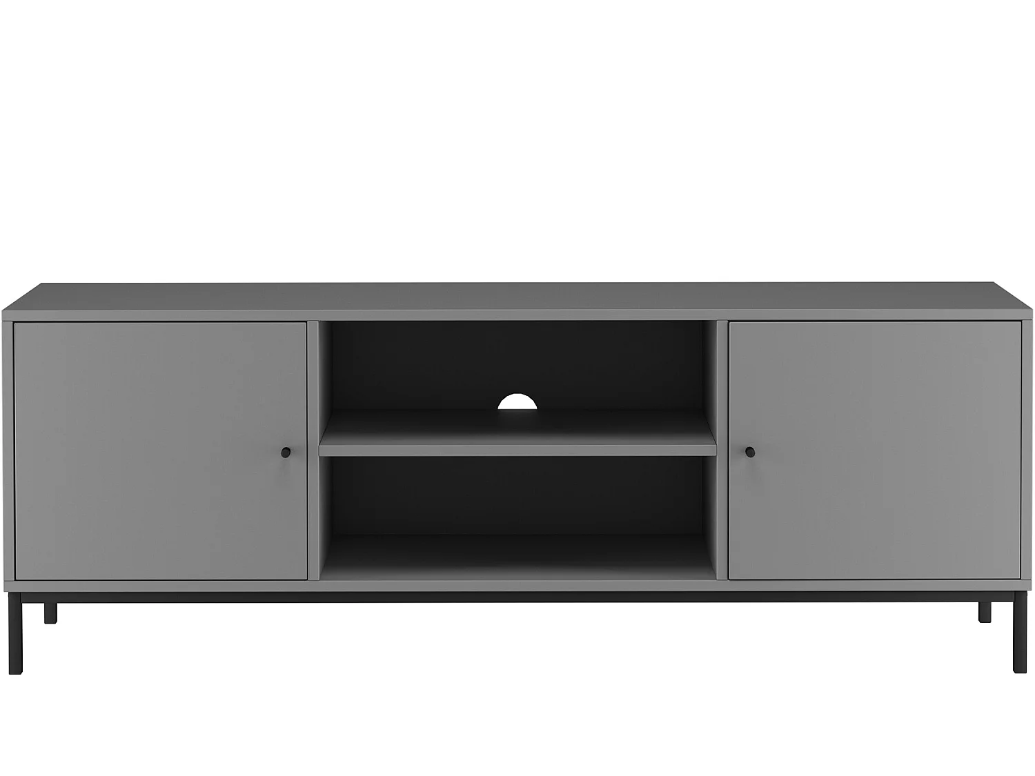 Celine | Meuble TV - 2 portes et compartiments ouverts en panneaux de partic.