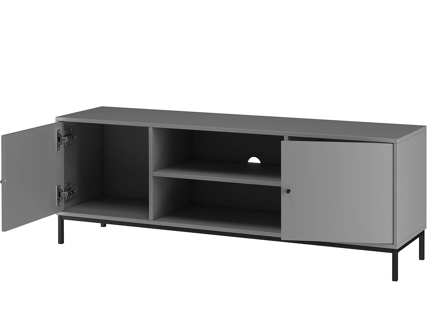 Celine | Meuble TV - 2 portes et compartiments ouverts en panneaux de partic.